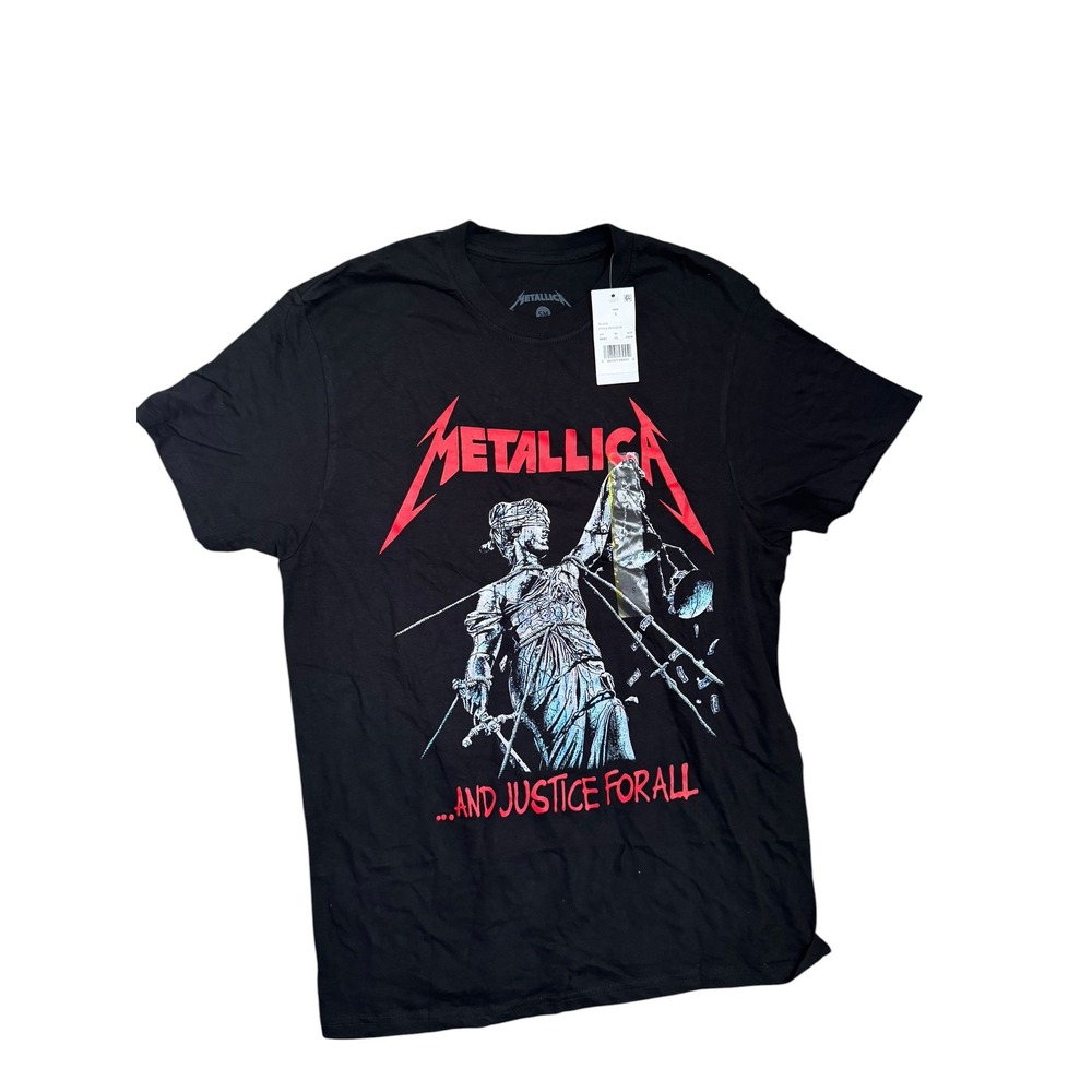 Metallica And Justice For All Graphic Short Sleeve T-Shirt Mens Small Black  NEW